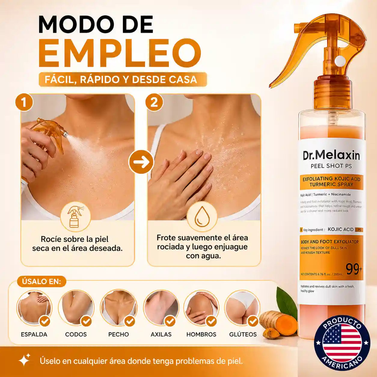 Dr. Melaxin Peel shot™ |  Spray Exfoliante Aclarante – Piel más uniforme y luminosa desde casa